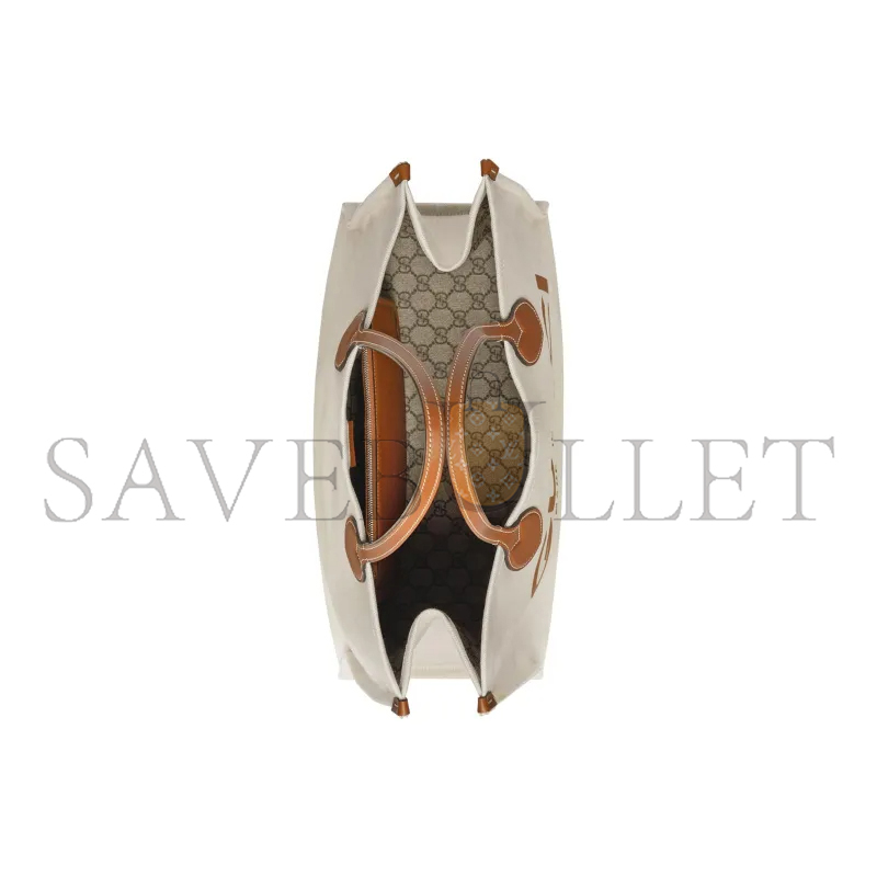 G*u*i print tote bag new beige canvas 772176 (41*29*18cm)